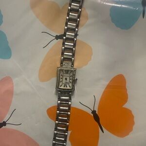 Pierre Cardin Silver Rectangular Women's Watch